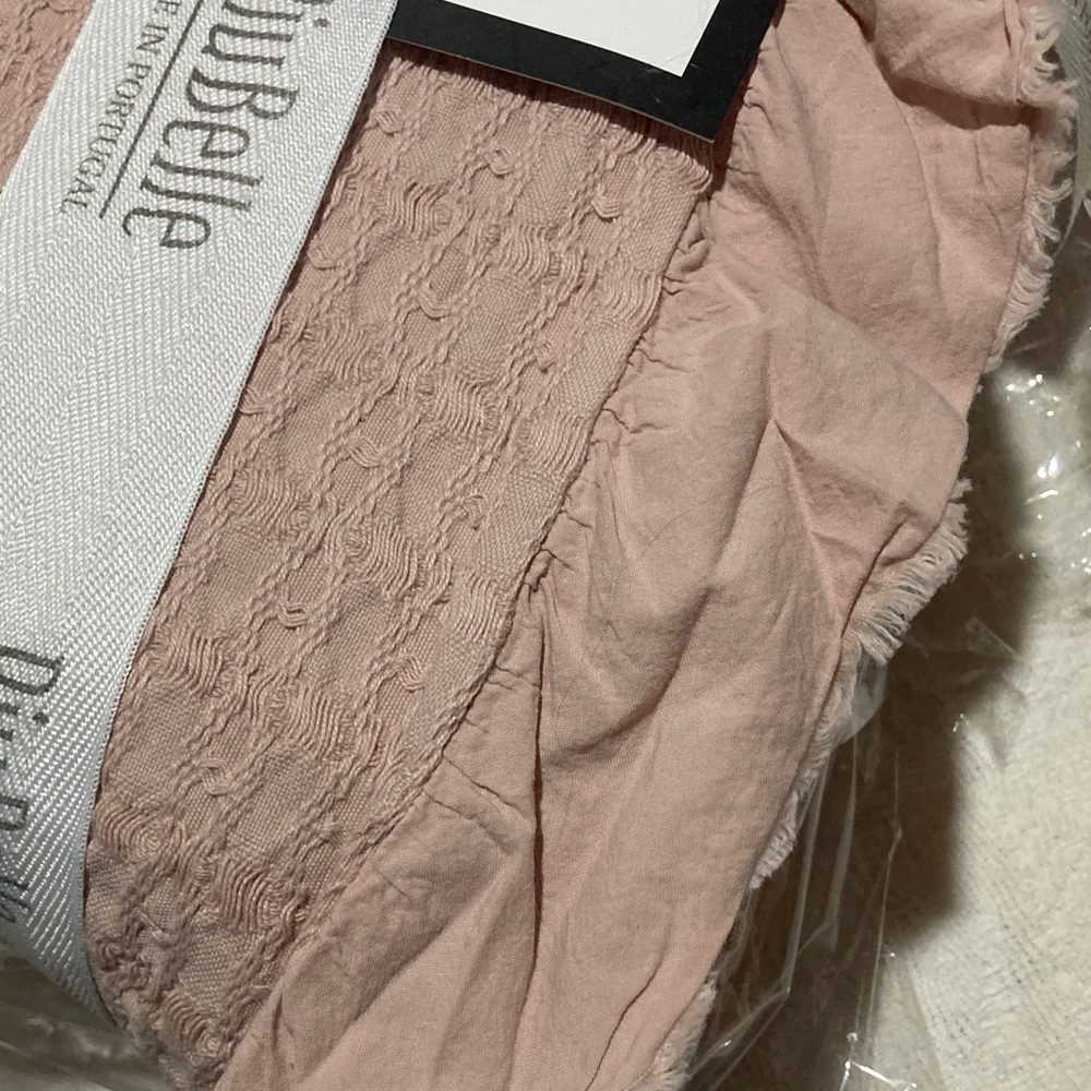 PiuBelle Pink dusty rose ruffles King Coverlet